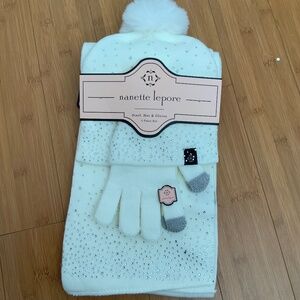 Nanette Lepore Scarf, Hat, Glove set